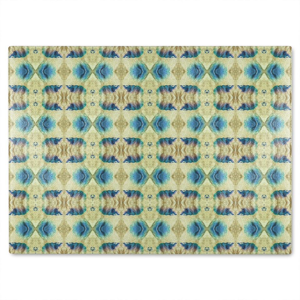image 1 of Psychedelic Geometric Pattern Glass Chopping Board | Multi