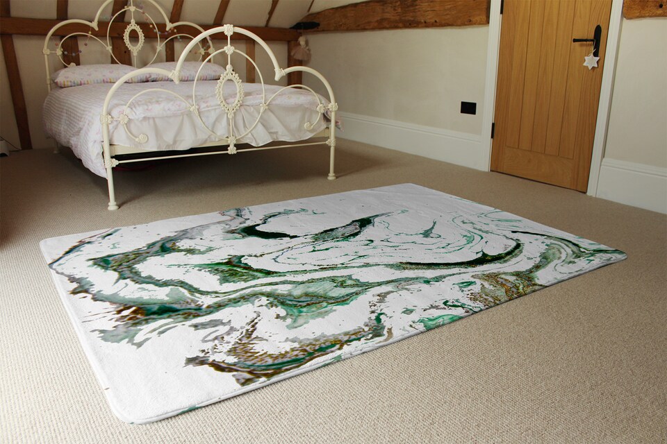 image 1 of Green Marble Designer Rug | Multi