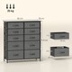 image 7 of HOMCOM Fabric Chest of Drawers, 10 Drawer Dresser for Bedroom, Charcoal Grey Grey