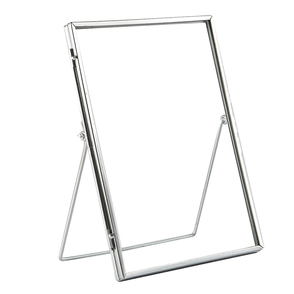 image 1 of Nicola Spring Standing Metal Photo Frame - 6" x 8" - Silver