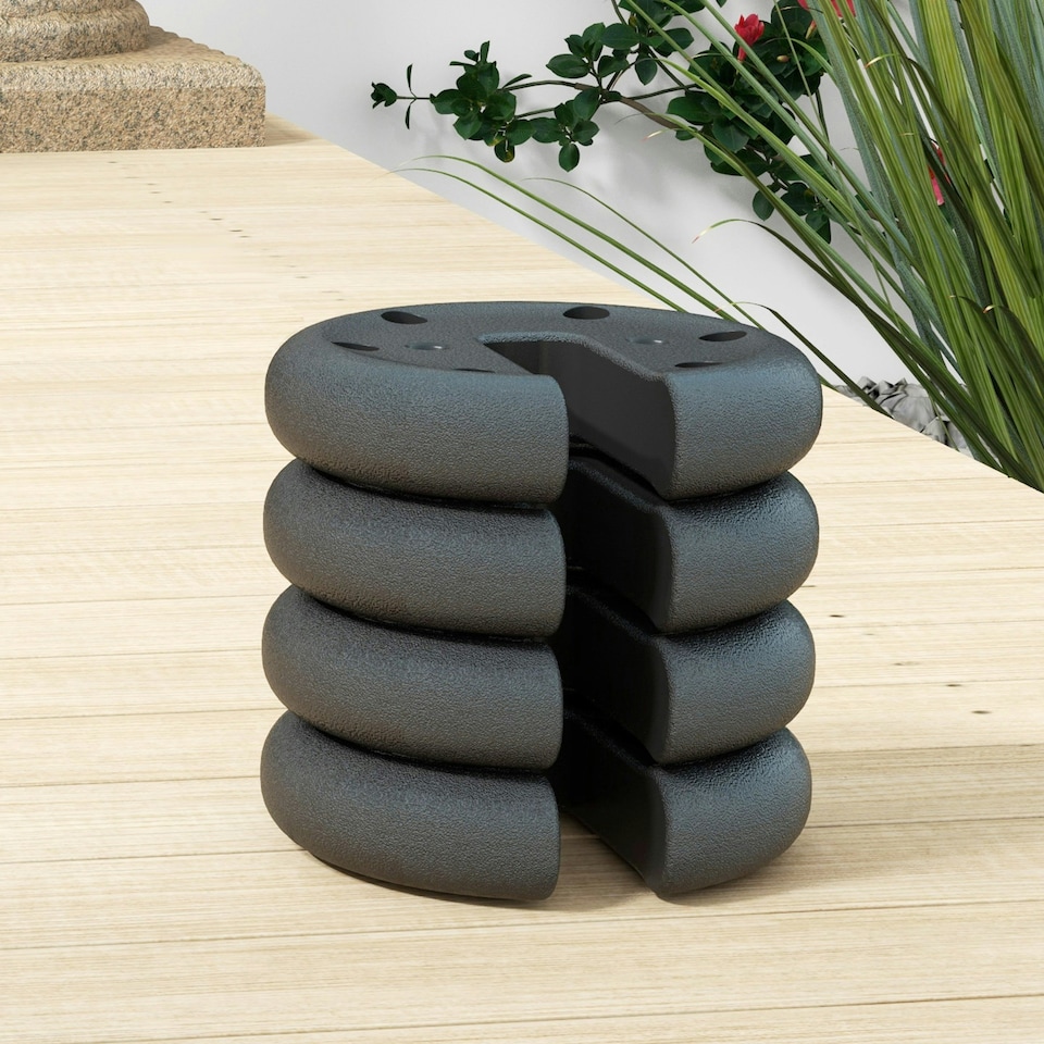 image 1 of Outsunny Tent Weight Base 4pcs Gazebo Foot Leg Pole Anchor Weights Marquee