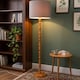 image 6 of Classic Oak Wooden Standing Floor Lamp Base with Intricate Pole Design