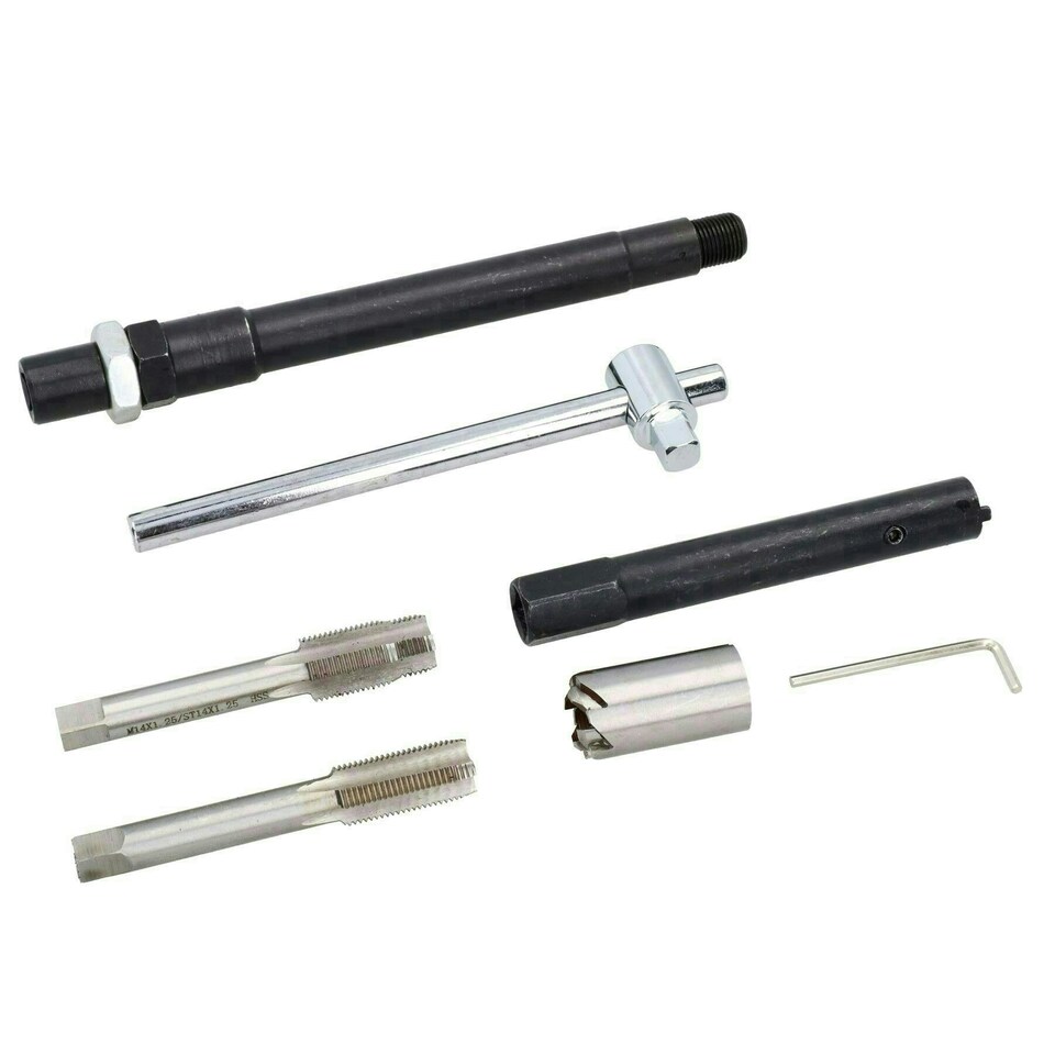 image 1 of Spark Plug Thread Repair Rethreading Rethreader Kit M14 x 1.25 Tap + 20 Inserts