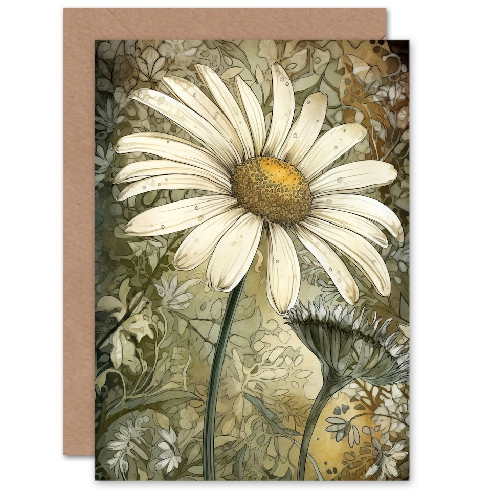 image 1 of Pastel Watercolour Daisy Flower Bloom Birthday Card