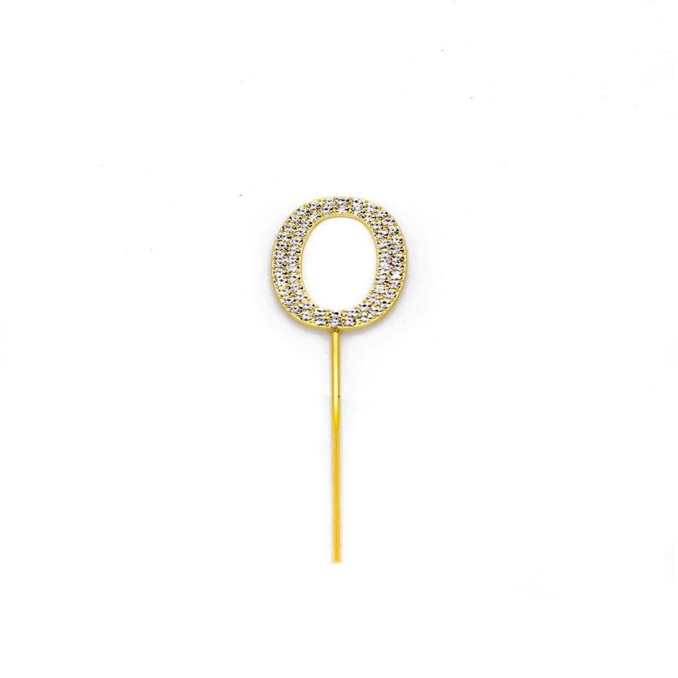 image 1 of Number 30 Gold Cake Topper Gold