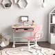 image 9 of AIYAPLAY Height Adjustable Kids Desk and Chair Set w Tilted Desktop | Pink