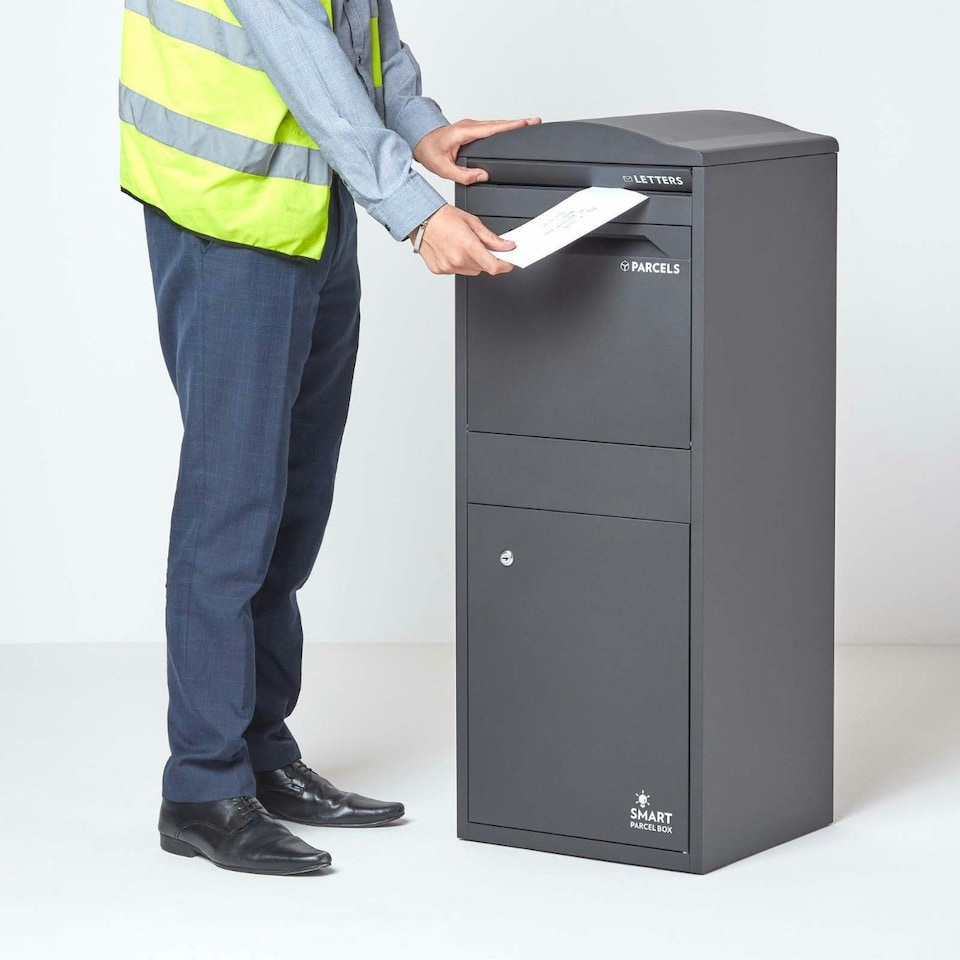 image 1 of SMART PARCEL BOX® Large Curved Top Front Access Dark Grey Grey