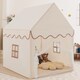 image 3 of COSTWAY Kids Play Tent Indoor Playhouse with Padded Mat-Beige