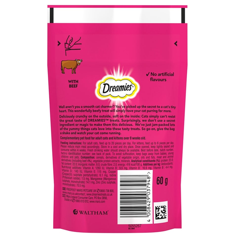 image 1 of Dreamies Cat Treats Beef 8 x 60g