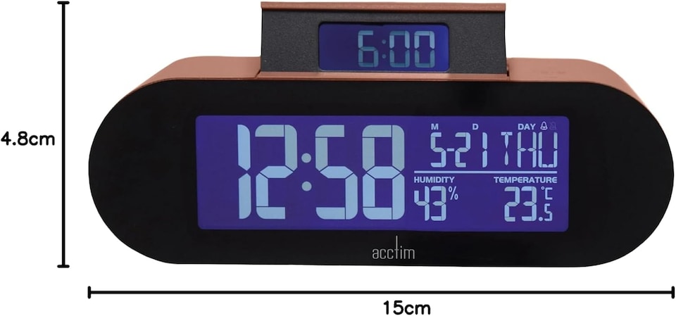 image 1 of Acctim Kian Digital Alarm Clock Crescendo Alarm Date, Temperature & Humidity Display Pop Up Alarm | Pink | Soft Coral