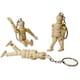 image 3 of 3 x 2.5" Keyring Wooden Lay Manikin for Artists - Male Art Figure Craft Moveable Key Ring