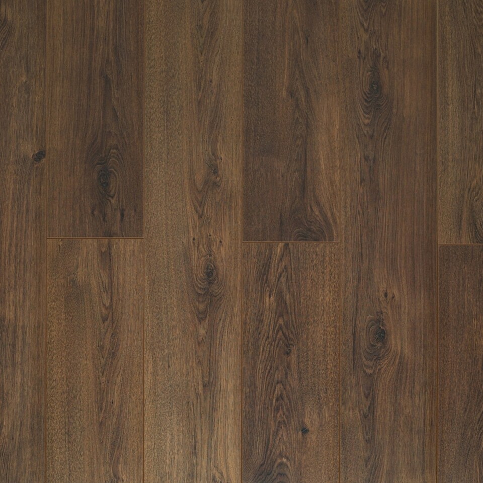 image 1 of LovAq Coast Brown Wood Effect Click Laminate Flooring - Plank (8mm),For Home (All Rooms) | Brown | Brown | 1