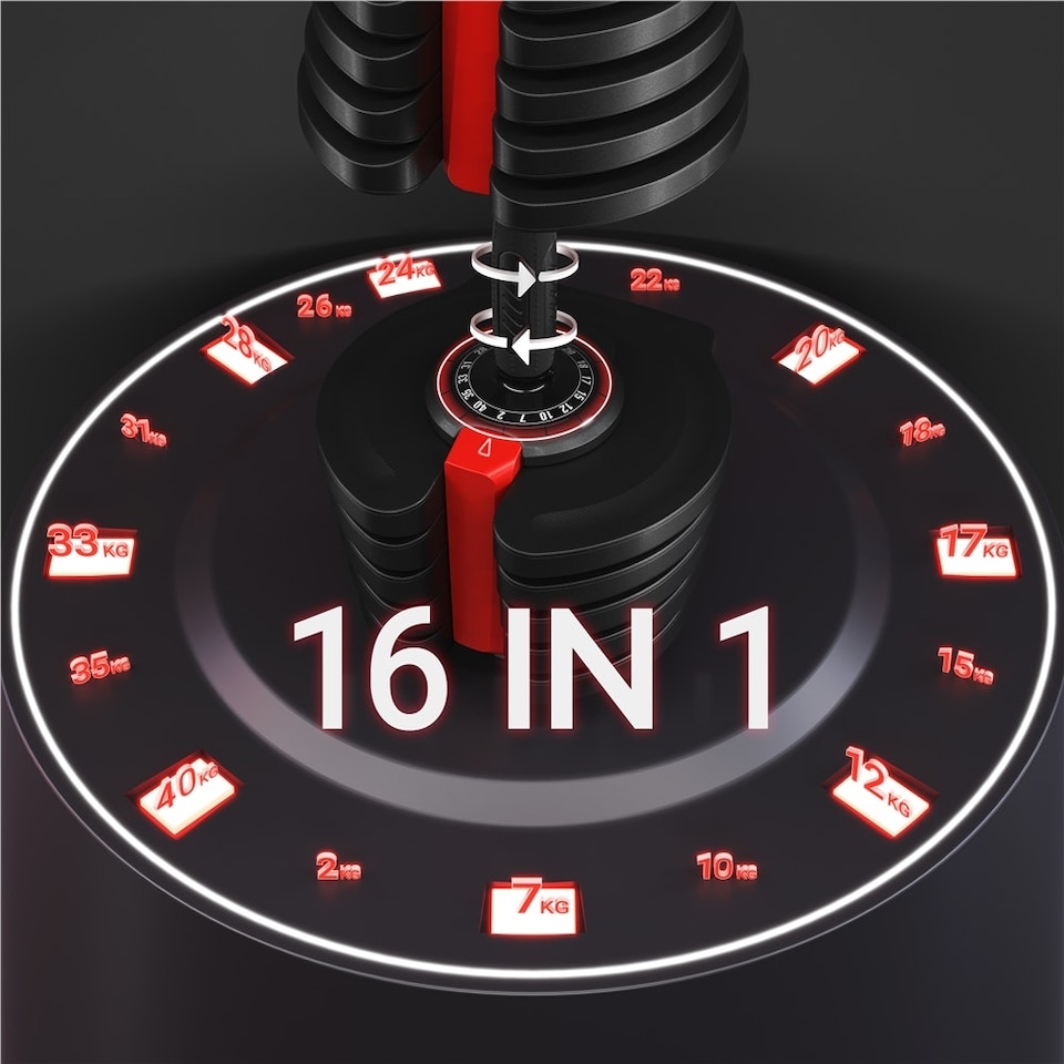 image 1 of Yaheetech 2-40KGS Quick-adjust Dumbbell Black