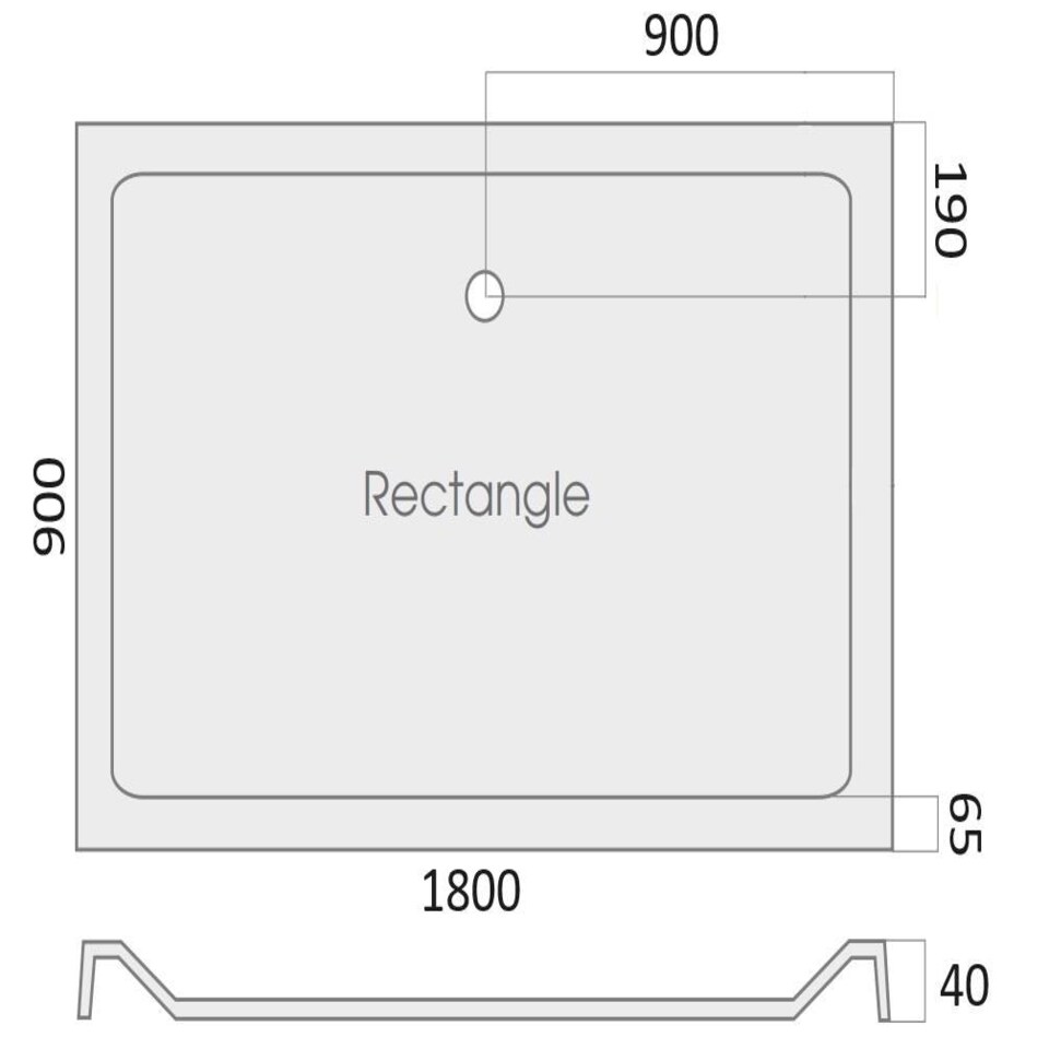 image 1 of Aquarius Vital 1800 x 900mm Rectangle Shower Tray and Waste
