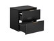 image 1 of Bathroom Vanity Unit Countertop 600mm Ribbed Textured Black Wall Hung Floating Cabinet - Adel