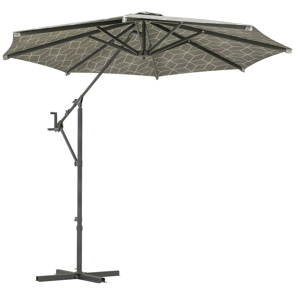 image 1 of Outsunny 2-in-1 Cantilever Parasol and Parasol with 360 Rotation