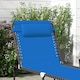 image 8 of Outsunny Folding Beach Chair Chaise Lounge 4 Adjustable Positions, Blue