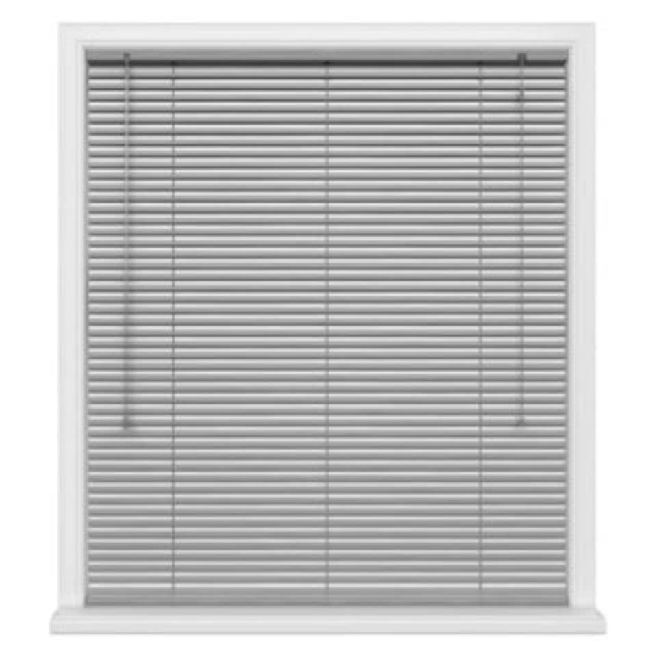 115cm Silver Aluminium Venetian Blinds 152cm Drop (25mm Slats) Silver | Silver