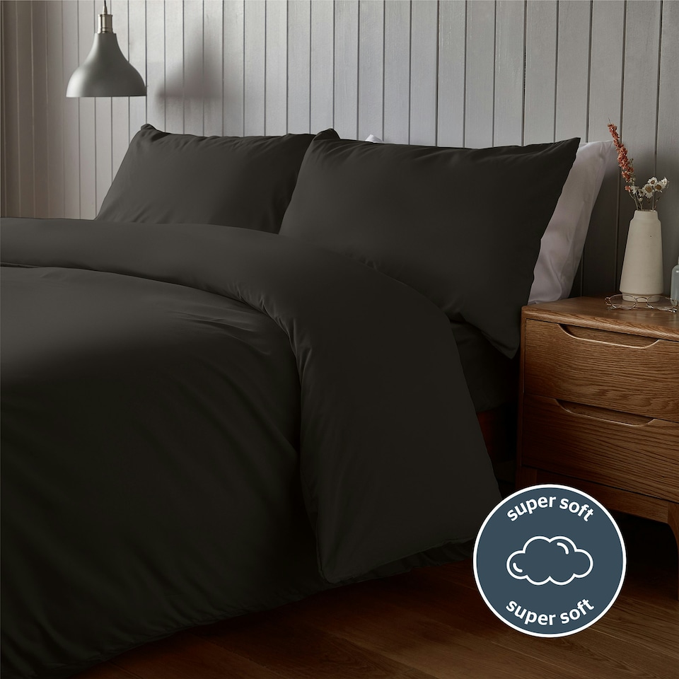 image 1 of Silentnight Supersoft Duvet Set | Black | King