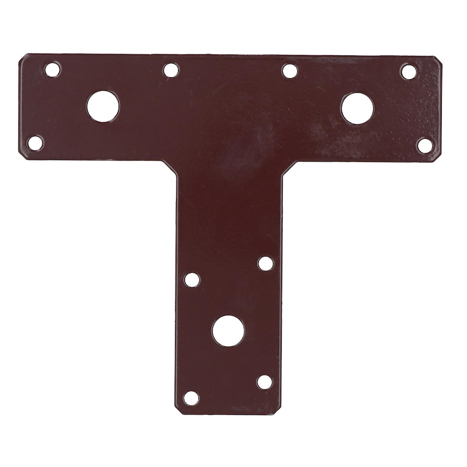 image 1 of T-Shape Bracket Brace Fastener Plate 150 x 90 x 37mm Joist Joiner Mending 20PK