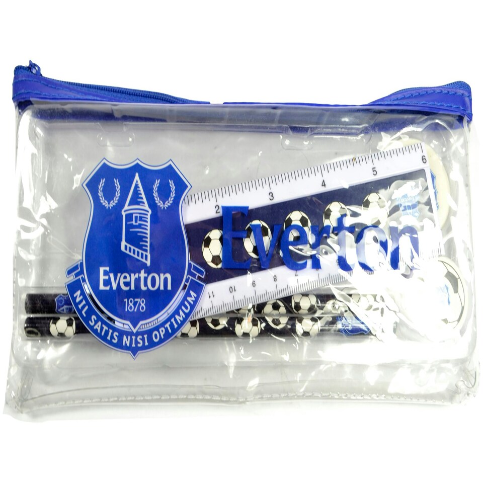 image 1 of Everton Clear Pencil Case Stationery Set - One Size - Stationery and Partyware - FBSSTAEV007 N/A