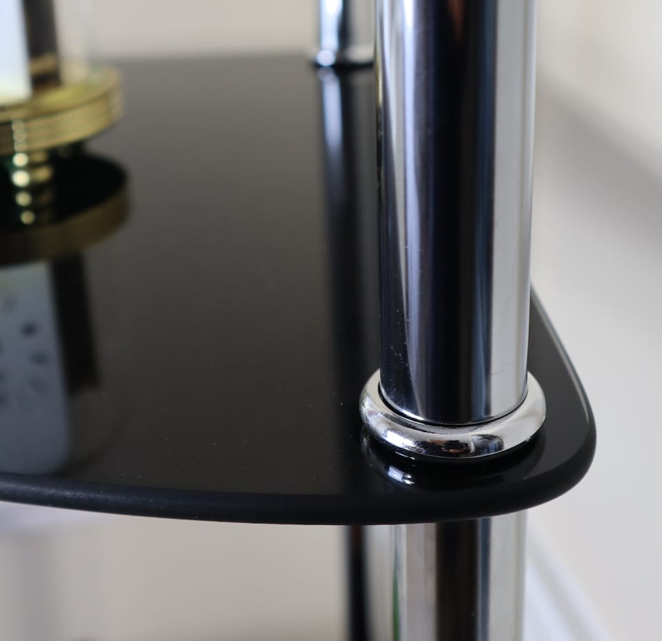 image 1 of 5-Tier Black glass corner rack-Polo 5Tier Display Glass Unit/Bathroom Rack