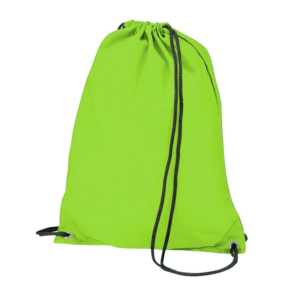 image 1 of BagBase Budget Water Resistant Sports Gymsac Drawstring Bag (11L) - Lime Green - One Size Green | One Size
