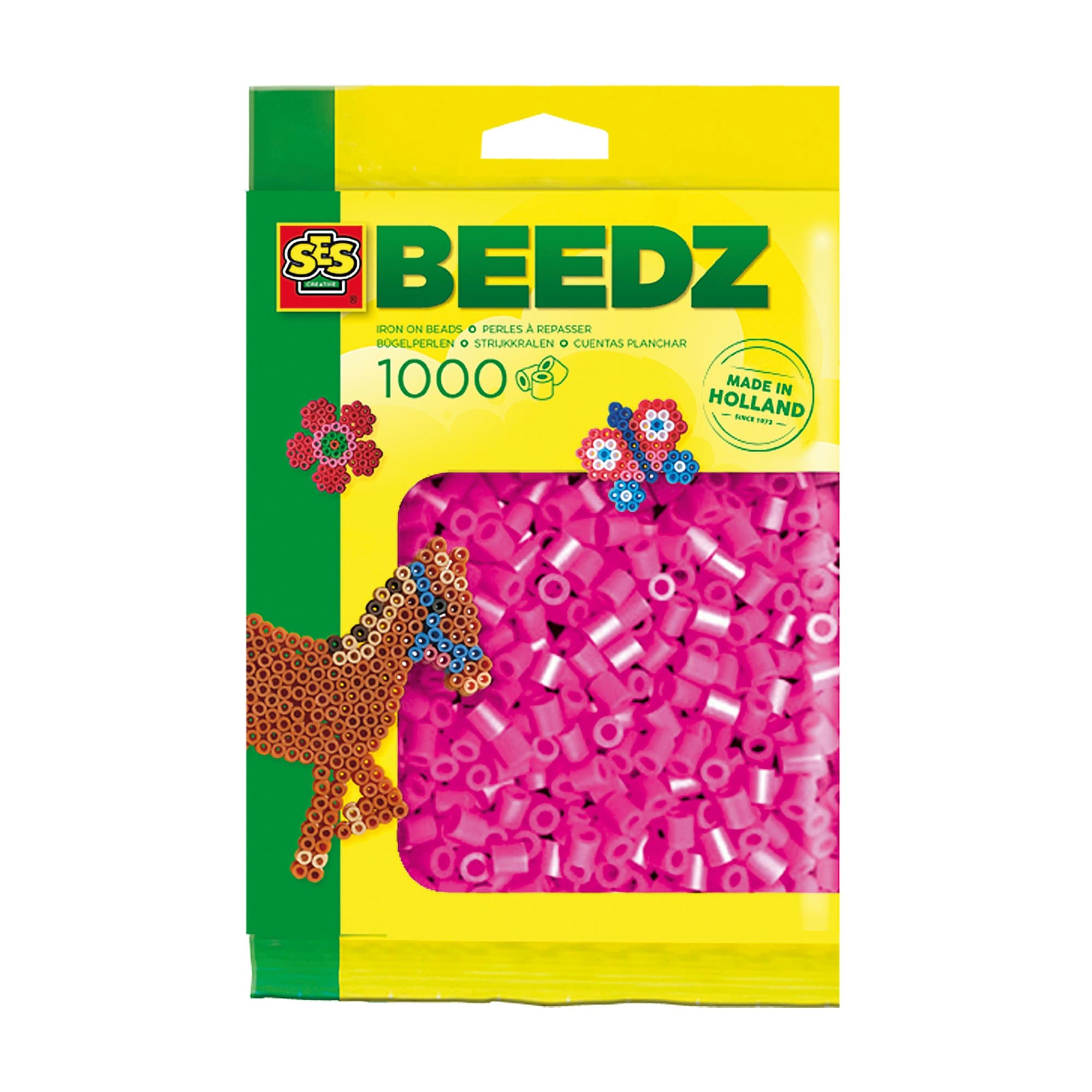 SES Creative Iron On Beads 1000 Neon Pink | Size: 1 Pack