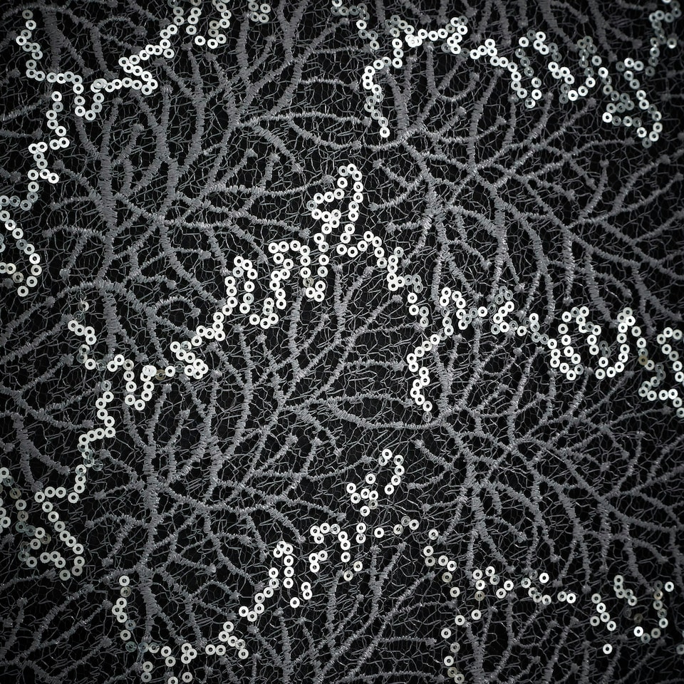 image 1 of Portfolio Home Rouen Embellished Sequens Soft Easy Care Bed Linen Bedding Duvet Cover Quilt Set With Pillow Case | Black | Double