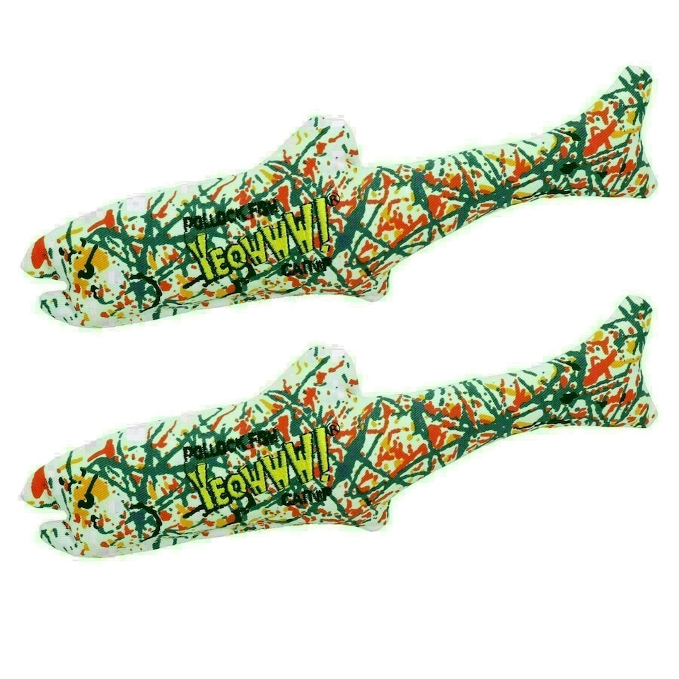 image 1 of 2PK Yeowww Interactive Catnip Pollock Fish Cat Toy Play Toy Cat Gift