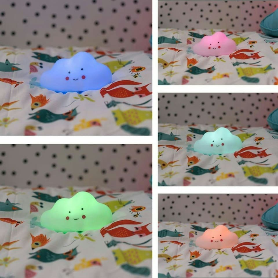 image 1 of ValueLights Childrens Cloud Multi-Coloured LED Night Light