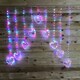 image 5 of 1.2m Christmas Static Heart LED Silver Pin Wire V Curtain Lights in Rainbow
