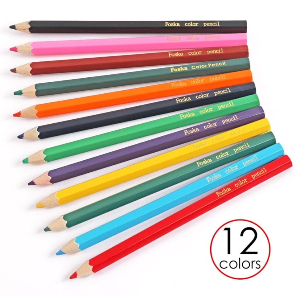 image 1 of Pack of 12 Jumbo Assorted Colouring Pencils