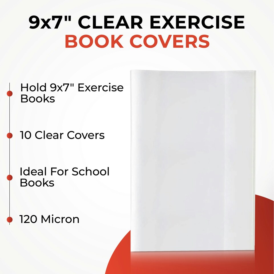 image 1 of Pack of 100 9x7 Inch Clear Exercise Book Covers by Janrax