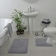 image 4 of Luxury Microfibre Deep Pile Bath Mat and Pedestal Set - Non Slip Grey | Dove Grey