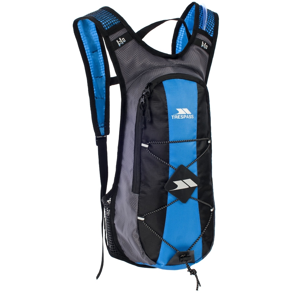 image 1 of Trespass Mirror Hydration Backpack/Rucksack (15 Litres) With Water Resevoir (2 Litres) | Grey | Cobalt | 1