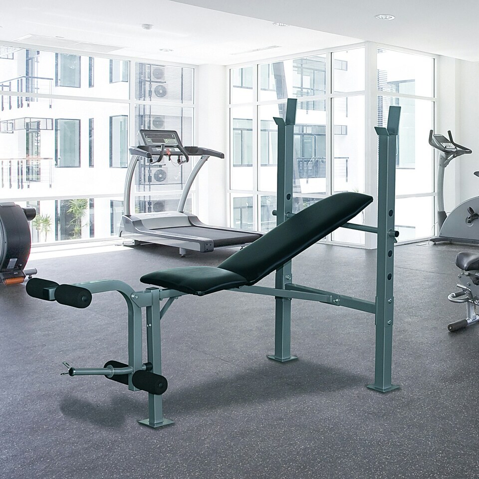 image 1 of HOMCOM Adjustable Multi Gym Weight Bench Barbell Stand Chest Leg Abs Training