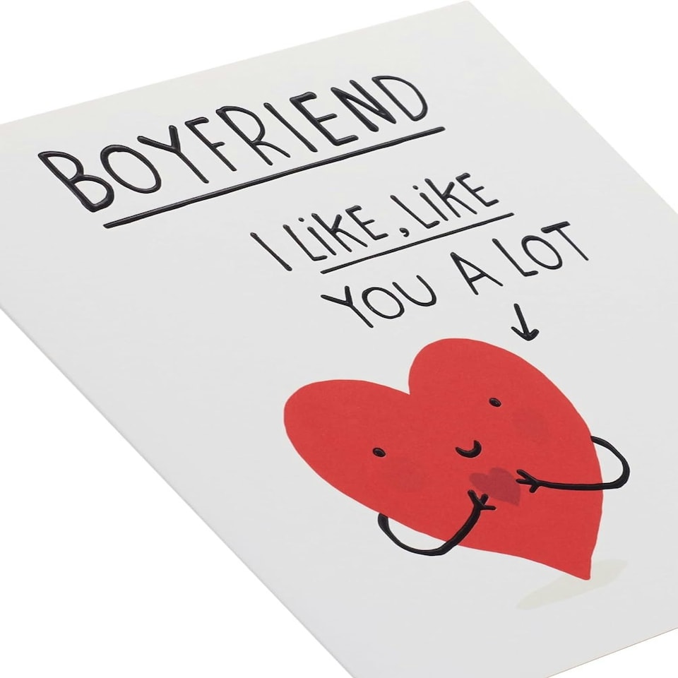 image 1 of Cute Smiley Heart Design Boyfriend Valentine's Day Card