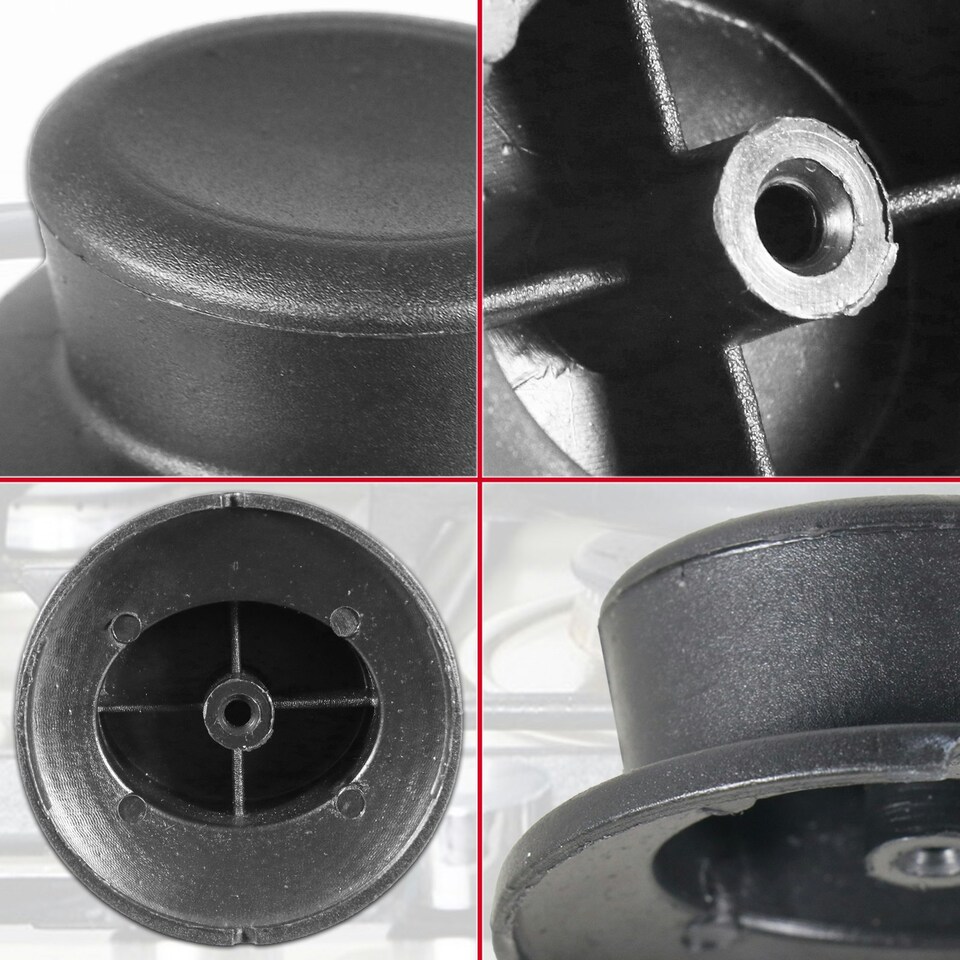 image 1 of SPARES2GO Pan Lid Knob Handle Kitchen Cookware Black Round Curved Hand Grip Replacements (Pack of 2) Black