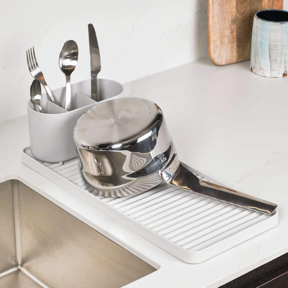 image 1 of ReBorn Recycled Compact Draining Rack | White | Stone