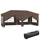 image 1 of Outsunny 3 x 6m Pop Up Gazebo Height Adjustable Party Tent w/ Storage Bag Brown
