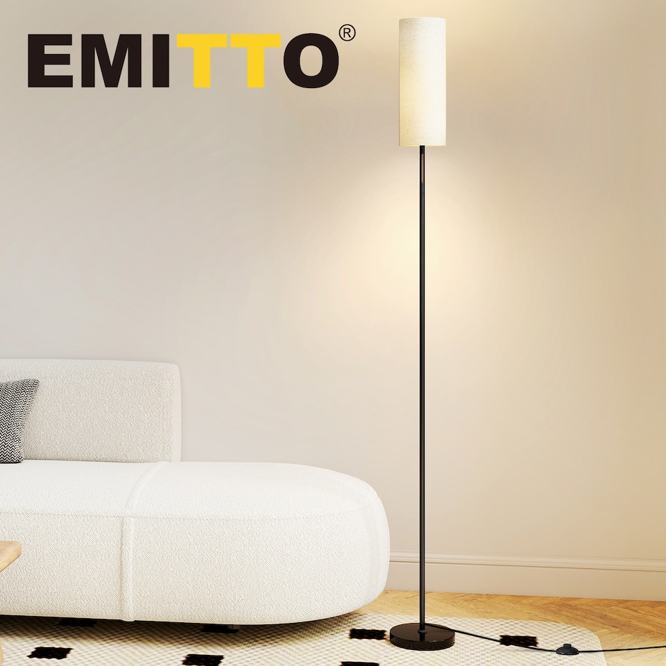 image 1 of Emitto LED Floor Lamp Dimmable with Remote and Foot Switch Bulb Included