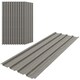 image 1 of Outsunny Pack of 12 Metal Roofing Sheets for Greenhouse, Grey Wood Effect Grey