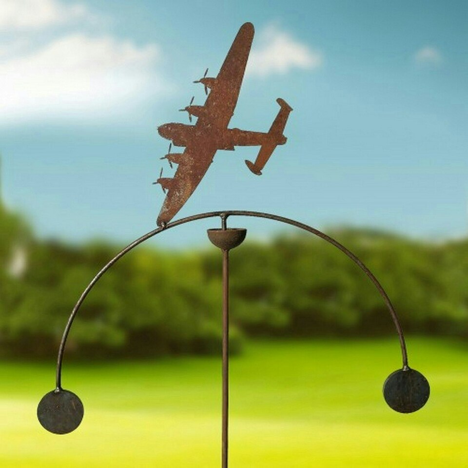 Lancaster Bomber Double Wind Rocker - W54 x H148.5 cm - Bare Metal/Ready to Rust