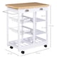 image 5 of HOMCOM Rolling Kitchen Island Trolley Cart Drawer Shelves Basket Wheels W  6 Bottle Wine Rack White