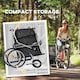 image 5 of HOMCOM 2 Seat Bike Trailer with 5 Point Harness, for 18+ Months, Black