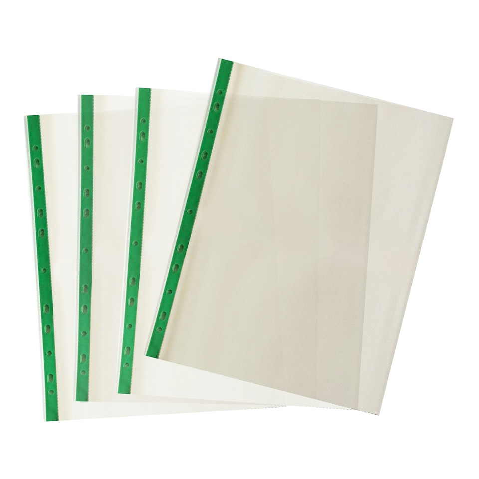 image 1 of Pack of 500 A4 Premium Glass Clear Punched Pockets (90 Micron)