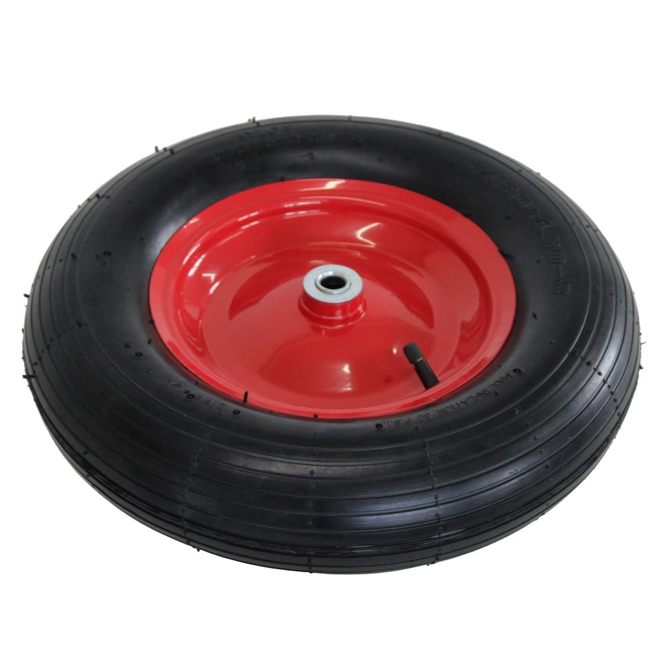 image 1 of 16 Inch Steel Rim Wheelbarrow Replacement Pneumatic Wheel Including Axle