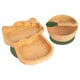image 1 of Tiny Dining 3pc Llama Bamboo Suction Dinner Set - Olive Green