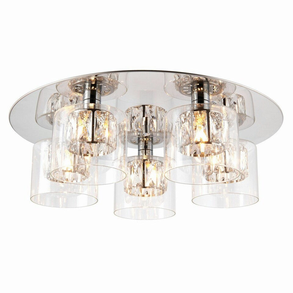 Verina 5 Light Flush Chrome, Glass, G9